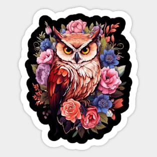 owl floral Cottagecore Sticker